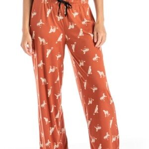 Hello Mello burnt orange with Leopard print lounge pants